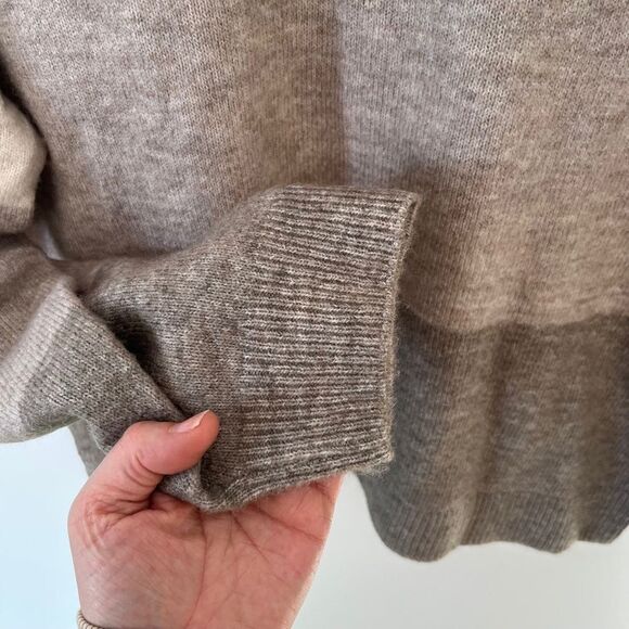 H&M Brown Neutral Soft Wool Blend Crewneck Pullover Sweater - Picture 5 of 6